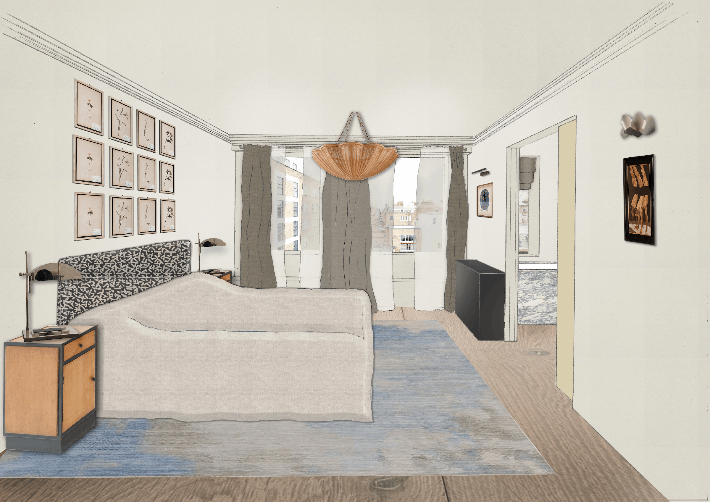 Mayfair Flat's Bedroom Visualisation